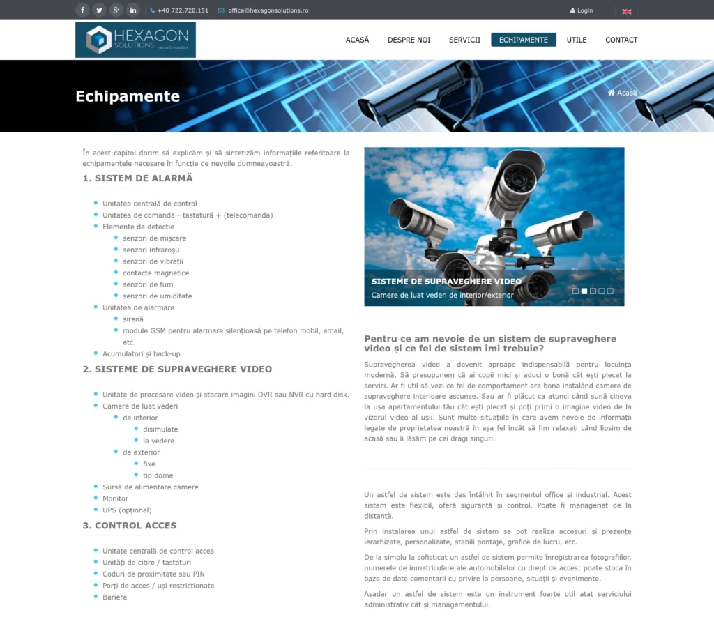 hexagonsolutions.ro echipamente